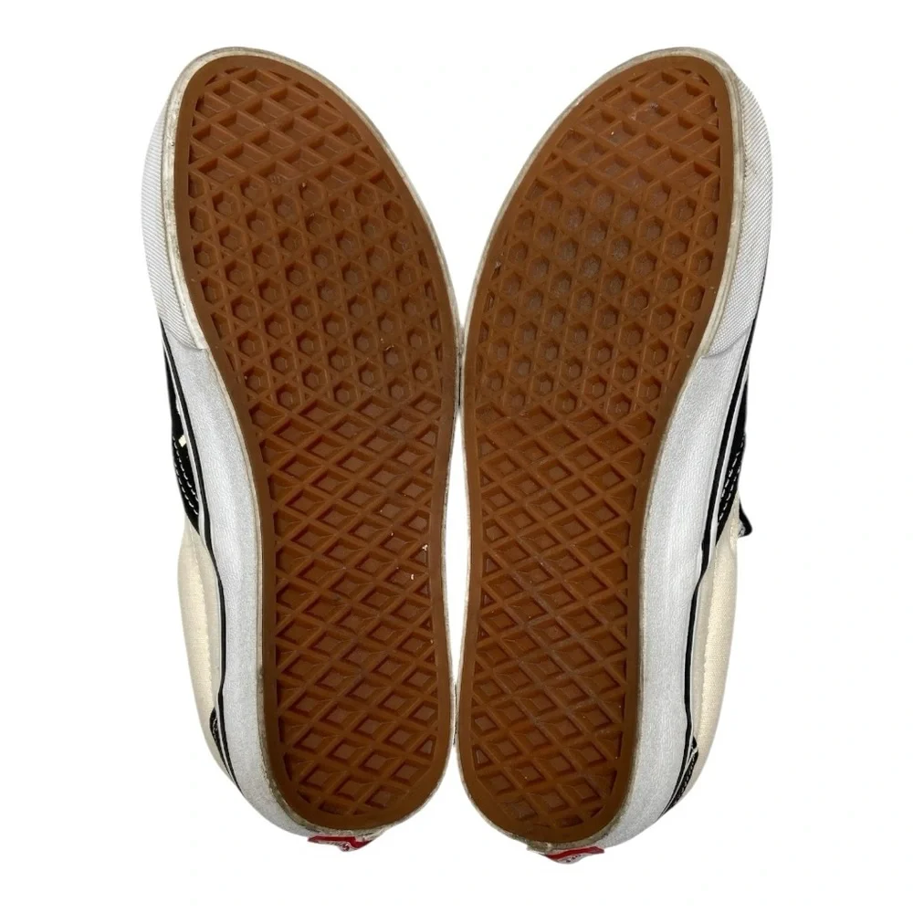 Vans Classic Slip On With Circle V Logo Black and White Size 6.5